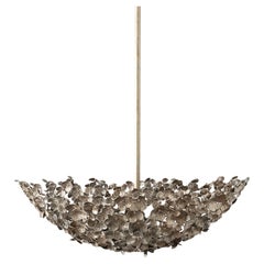 Primrose Garden Floral Dish Light in Aged Silver