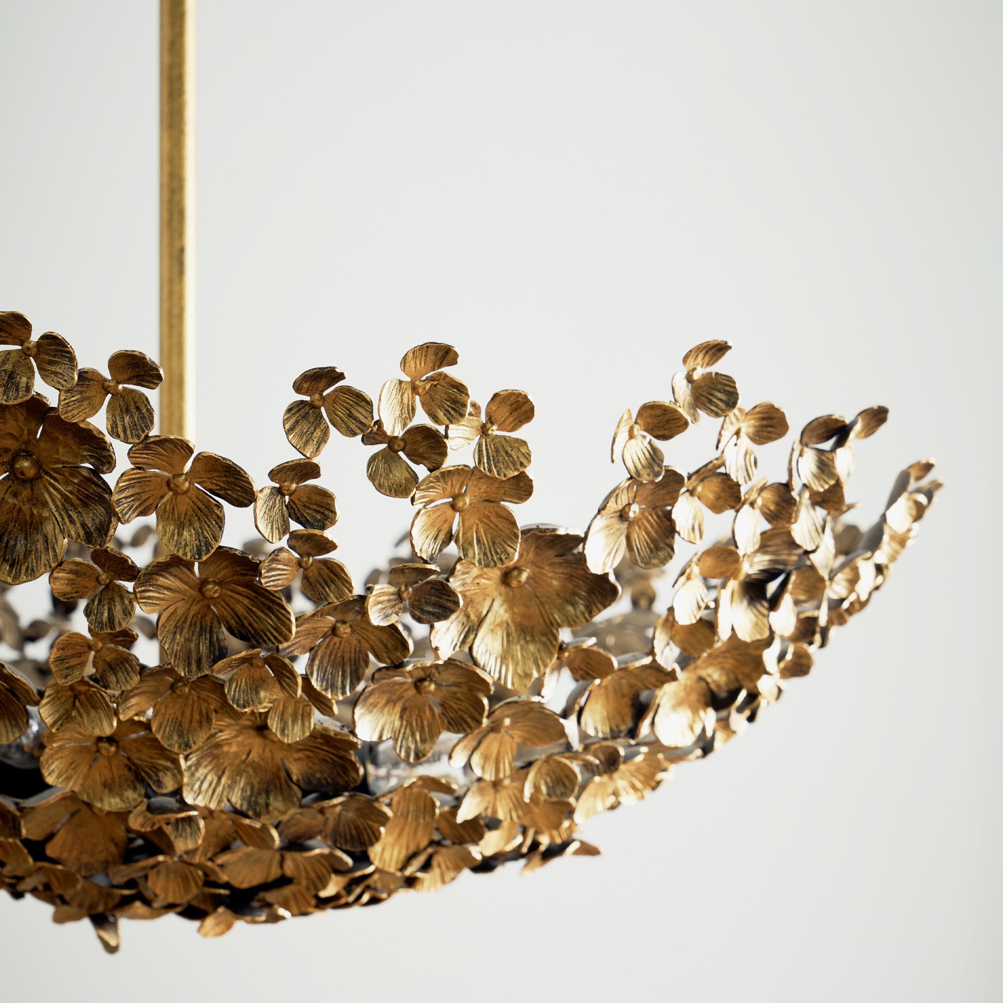 Primrose Garden Floral Dish Light in Tobacco In New Condition For Sale In Dallas, TX