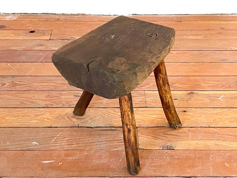 French Primtiive Tripod Stool For Sale