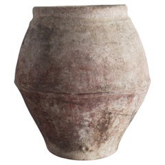 Vase/planteau Wabi Sabi primitif espagnol du 18e siècle en terre cuite 