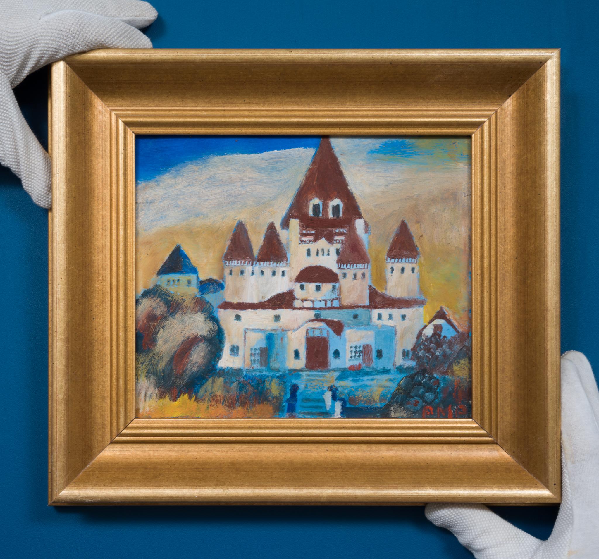 Un visionario Castillo Blanco en miniatura - Painting de Primus Mortimer Pettersson