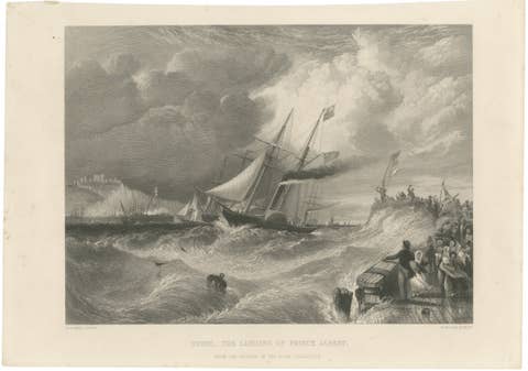 Prince Albert Landing at Dover – Royal Maritime Engraving, c.1840