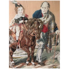 Antique Prince Albert on His Pony Framed Needlepoint