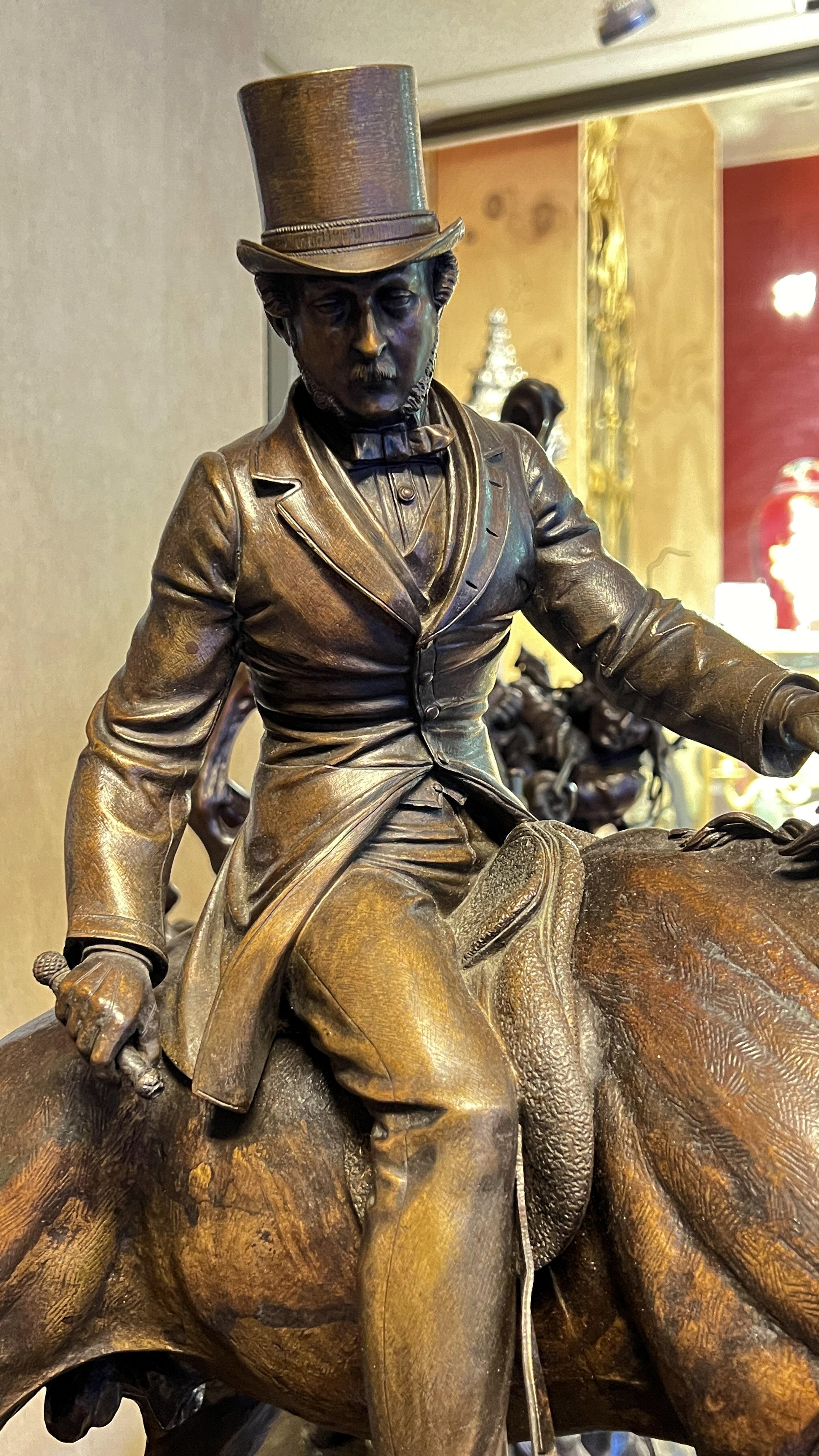 Prince Albert on the Hunt Bronze Sculpture by Jules Moigniez (1825-1894) For Sale 3