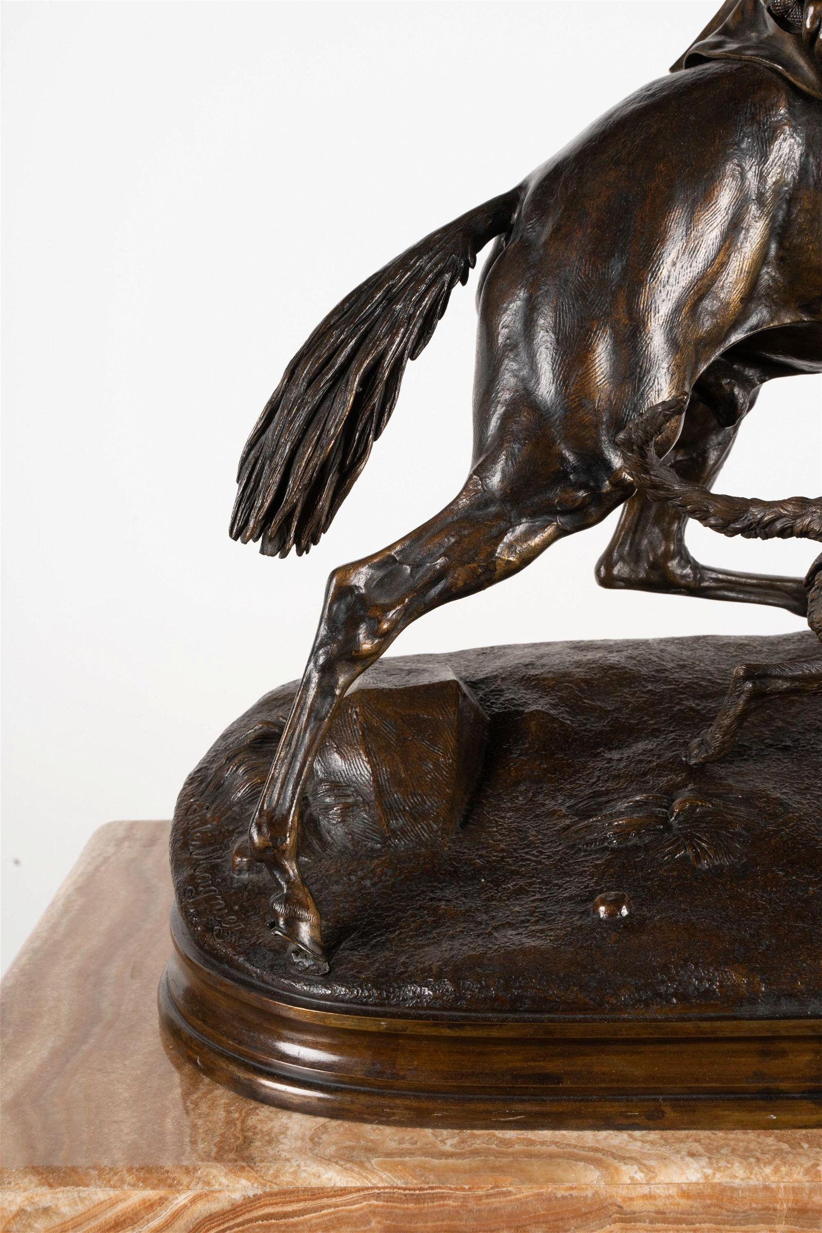 Patinato Scultura in bronzo del Principe Alberto a caccia di Jules Moigniez (1825-1894) in vendita