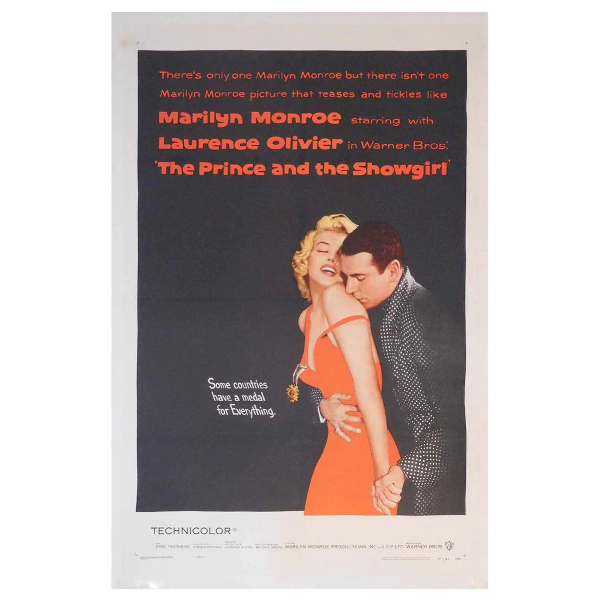 Prince And The Showgirl , Unframed Poster, 1957 For Sale