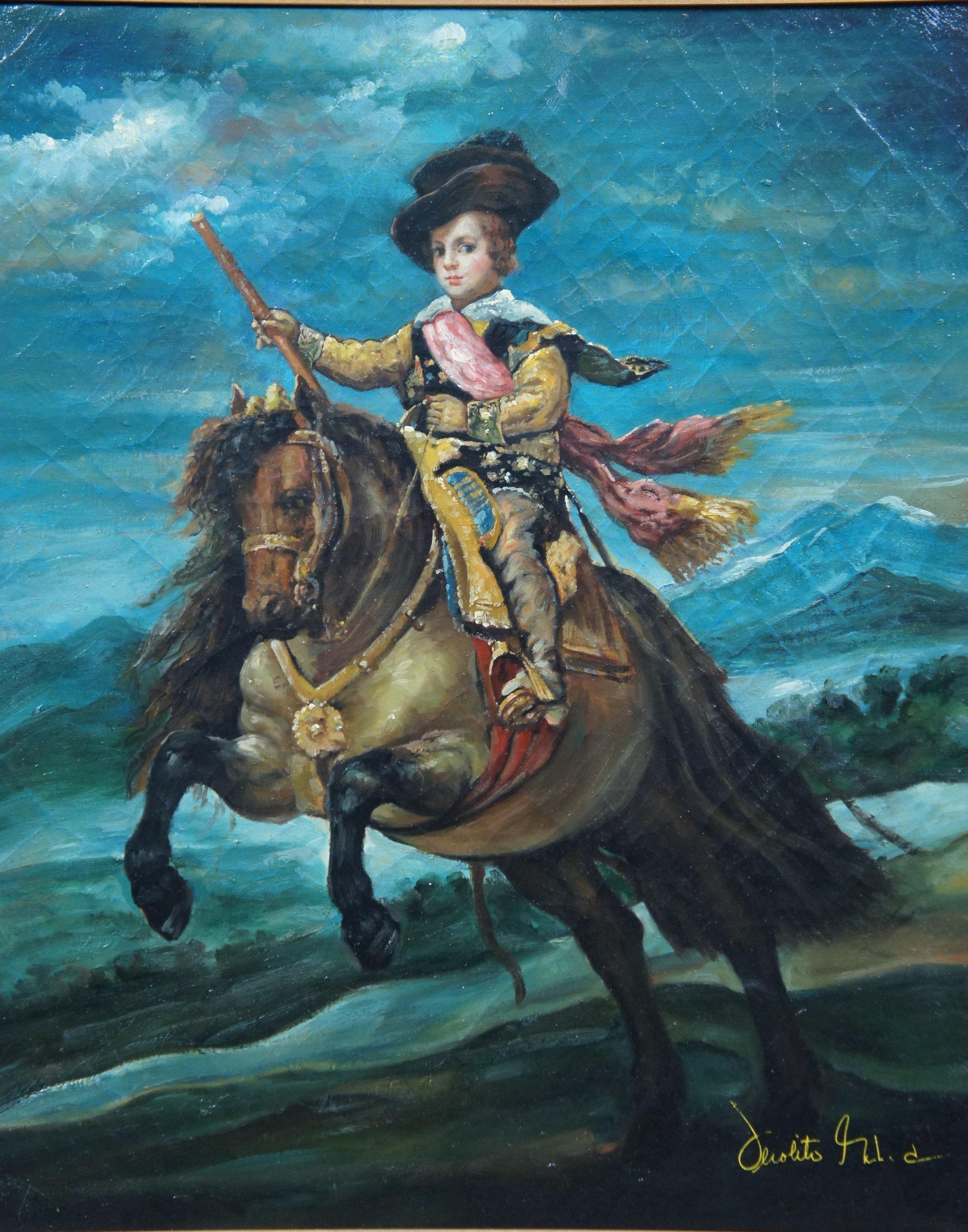 Prince Baltasar Carlos Reitpferd Ölgemälde nach Diego Velazquez 31