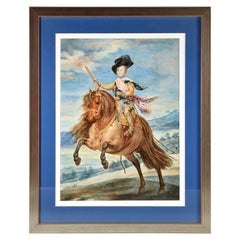 Prince Baltasar Carlos, Watercolor, Signed, NIETO, Anselmo Miguel aft Velázquez