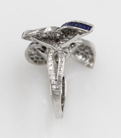 Graff Prince Butterfly with Sapphire and Write Round Diamonds Ring