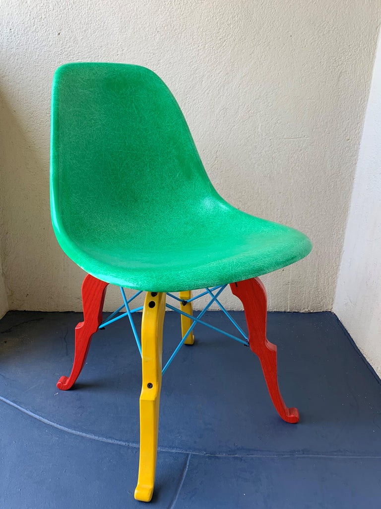 Painted 'Prince Charles' Side Chair by Peter Shire For Sale