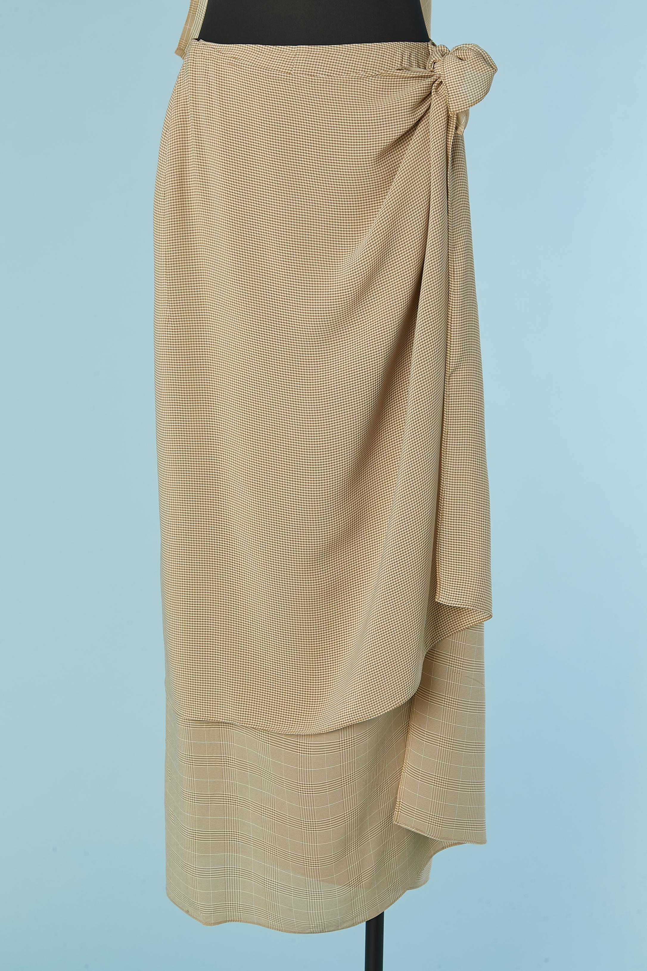 Women's Prince de Galles tank top and wrap skirt ensemble Emanuel by Emanuel UNGARO For Sale