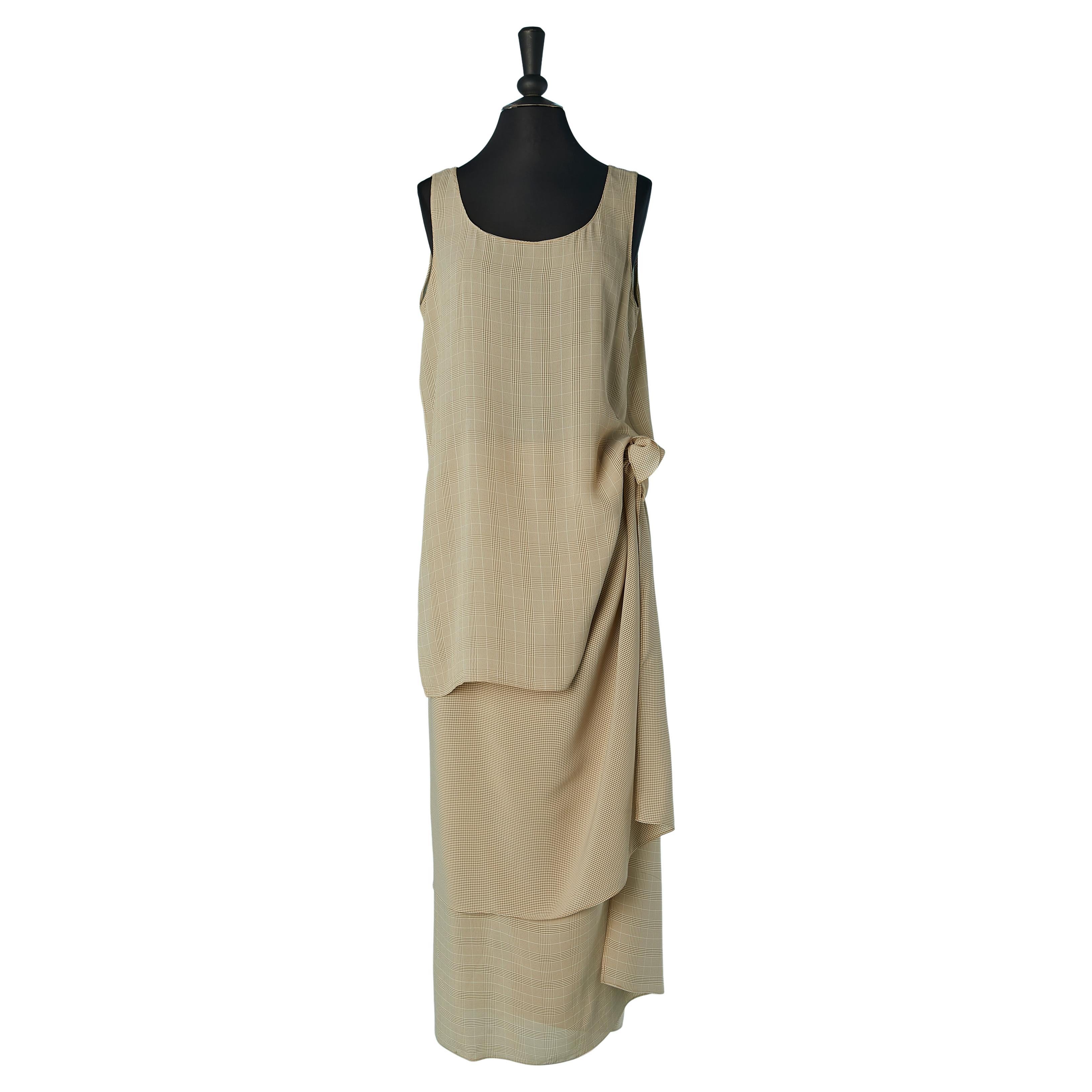 Prince de Galles tank top and wrap skirt ensemble Emanuel by Emanuel UNGARO For Sale