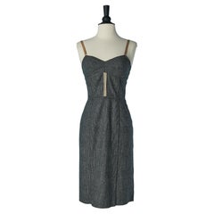 Abito in lana Prince de Galles con tracolla in gros-grain D.G.