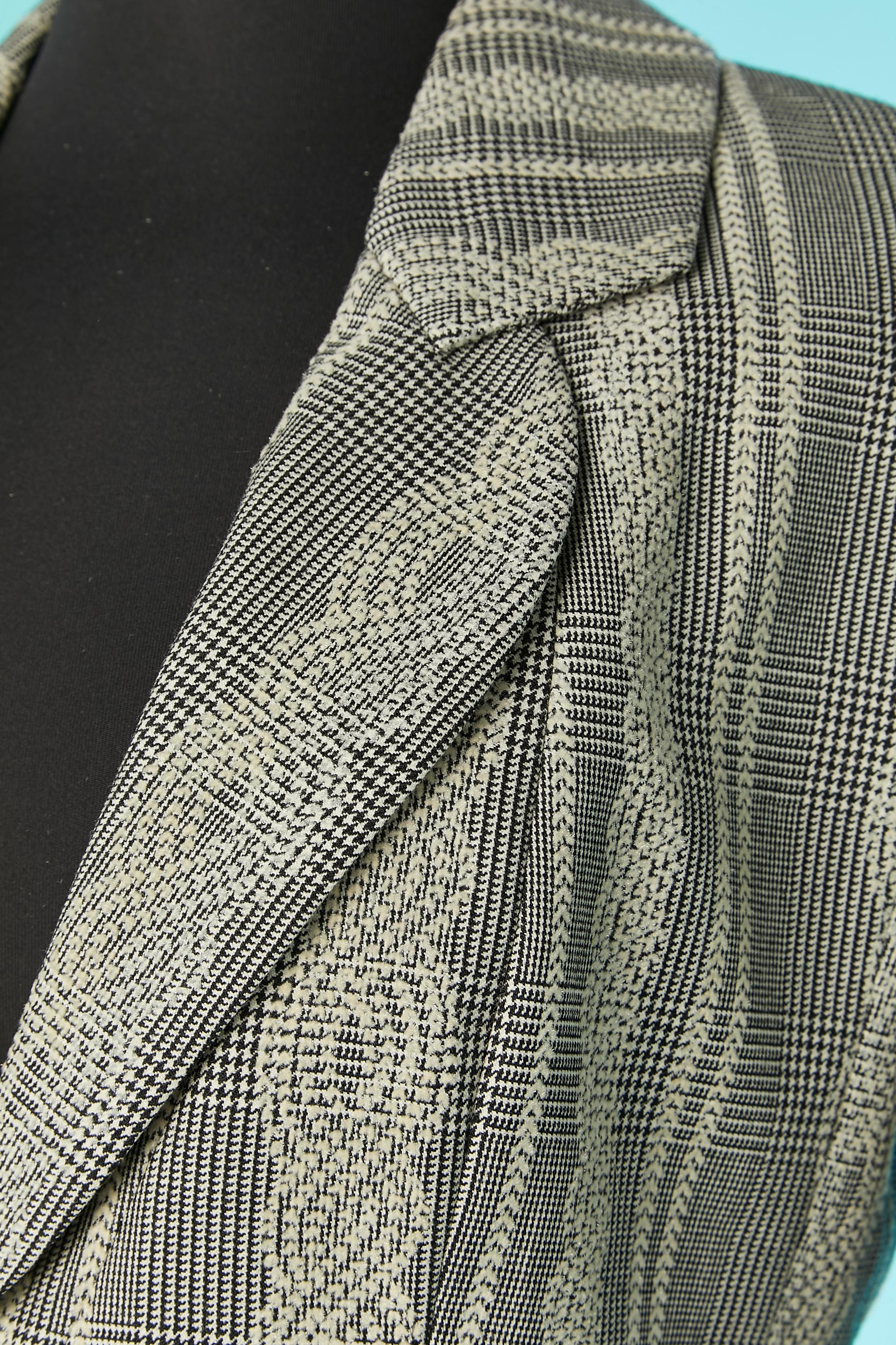 Prince de Galles Rock-Anzug aus Wolle mit Filzmuster Christian Dior Boutique  (Grau) im Angebot