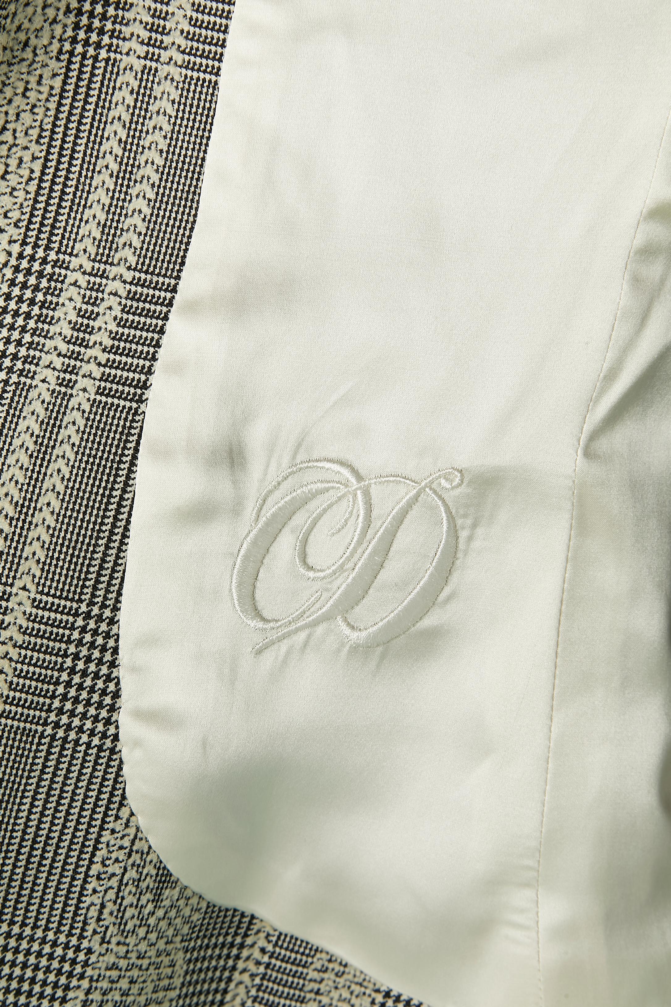 Prince de Galles wool with felt pattern skirt-suit Christian Dior Boutique  For Sale 2