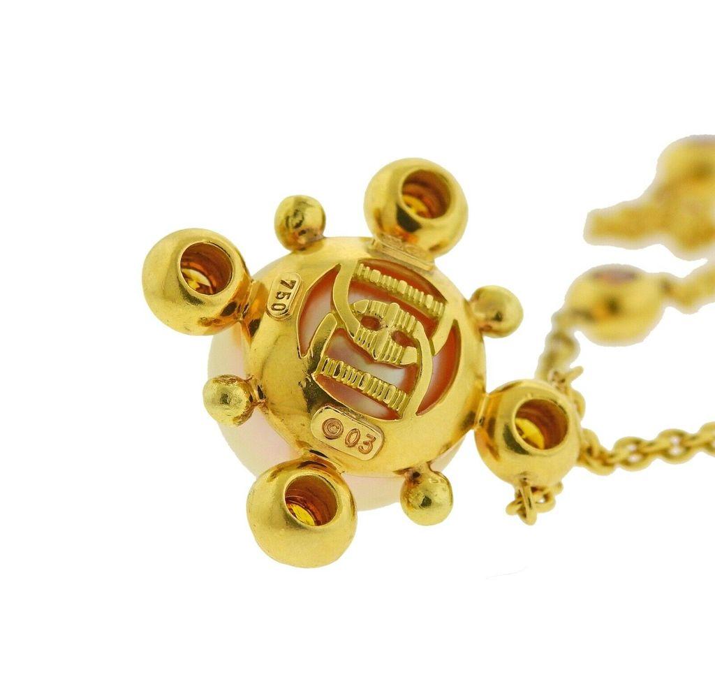 Assael Prince Dimitri Fancy Diamond South Sea Pearl Pendant Necklace For Sale 1