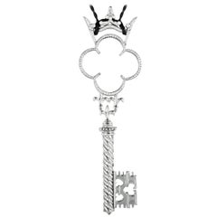 Prince Dimitri Platinum Diamond Large Key Pendant Necklace