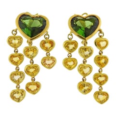 Assael Prince Dimitri Tourmaline Yellow Sapphire Gold Earrings