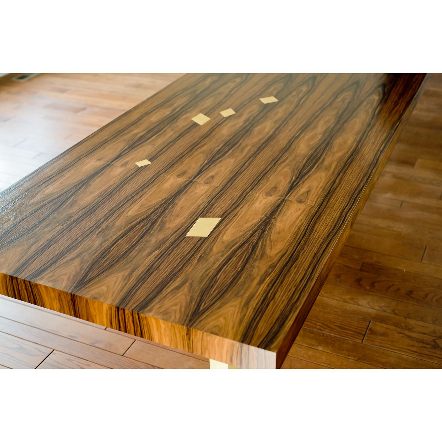 American Prince Dining Table, Contemporary, Rosewood and Gold Leaf, by Dean and Dahl For Sale