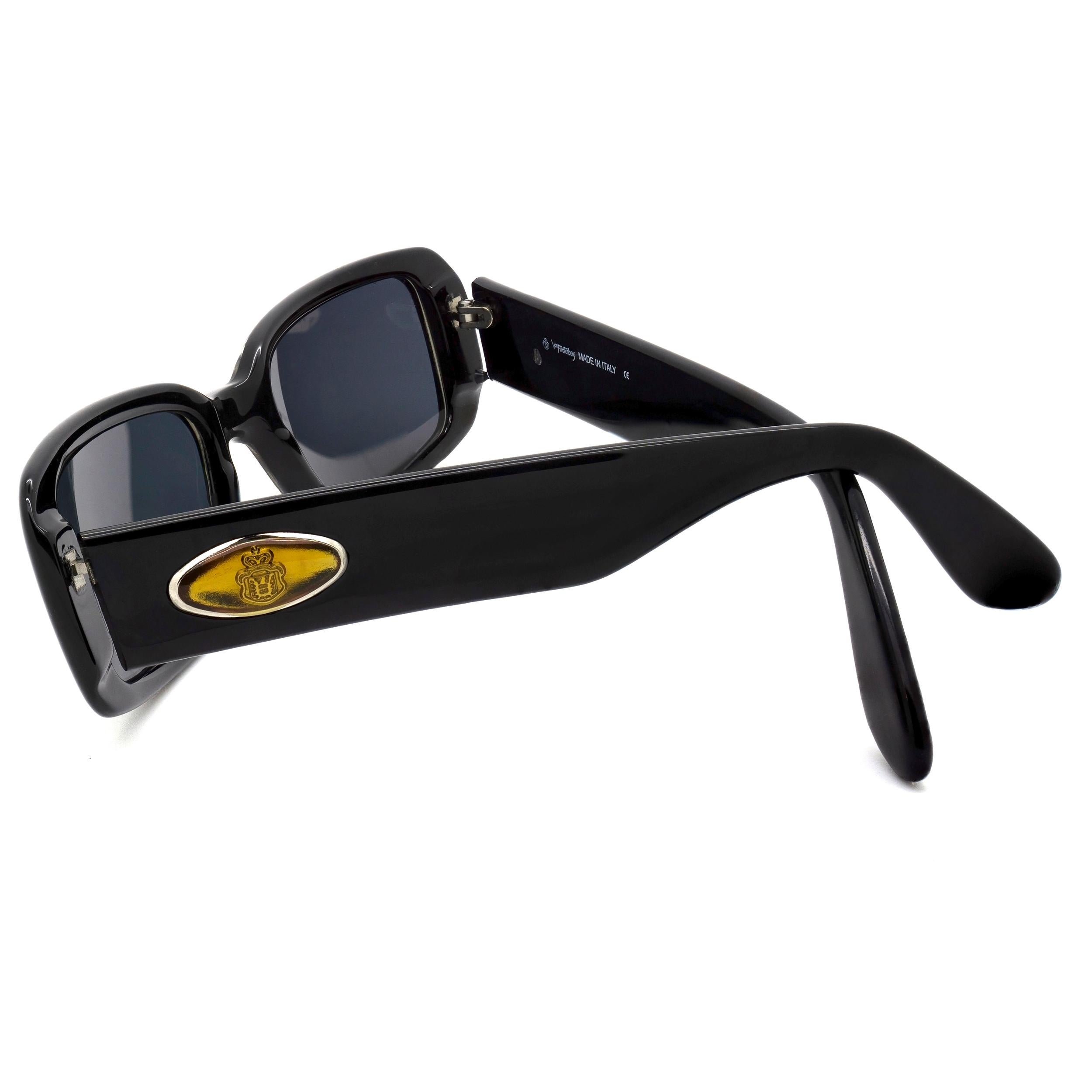 Black Prince Egon von Furstenberg black rectangular sunglasses For Sale