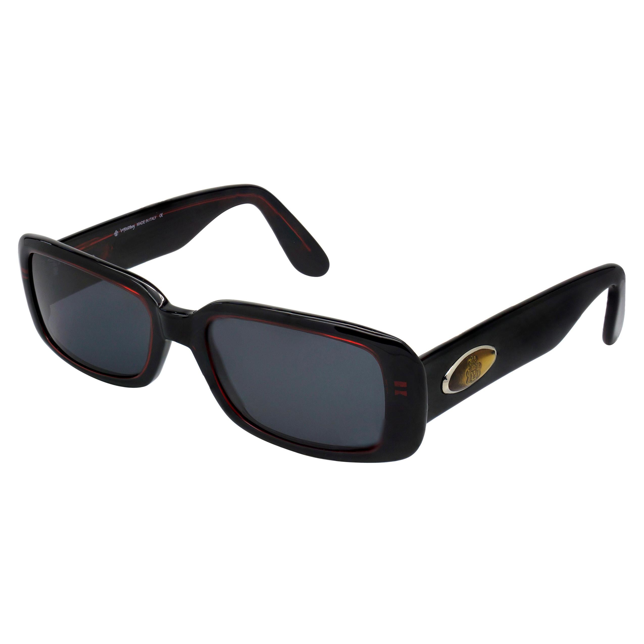 Prince Egon von Furstenberg black rectangular sunglasses For Sale
