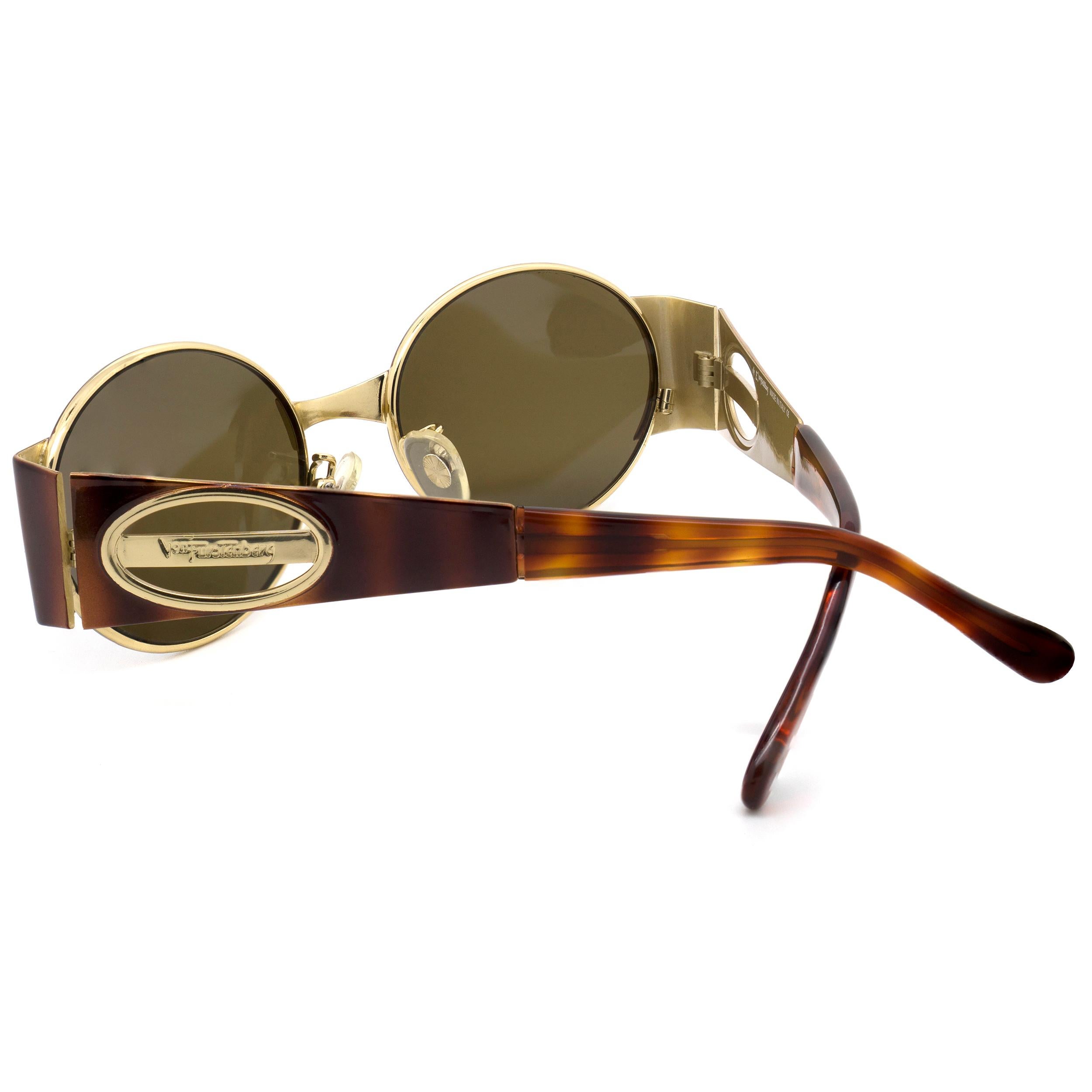 Prinz Egon von Furstenberg Runde Vintage-Sonnenbrille (Braun) im Angebot