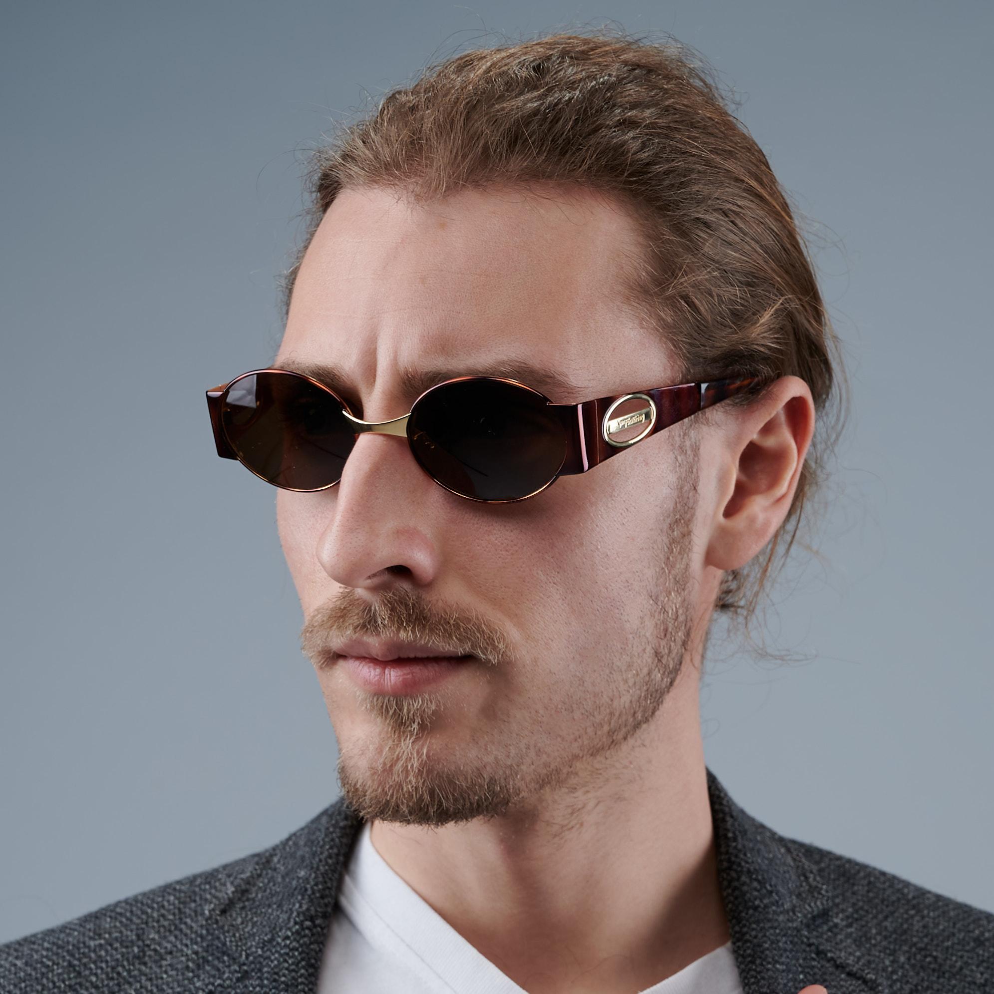 Prince Egon von Furstenberg round vintage sunglasses For Sale 3