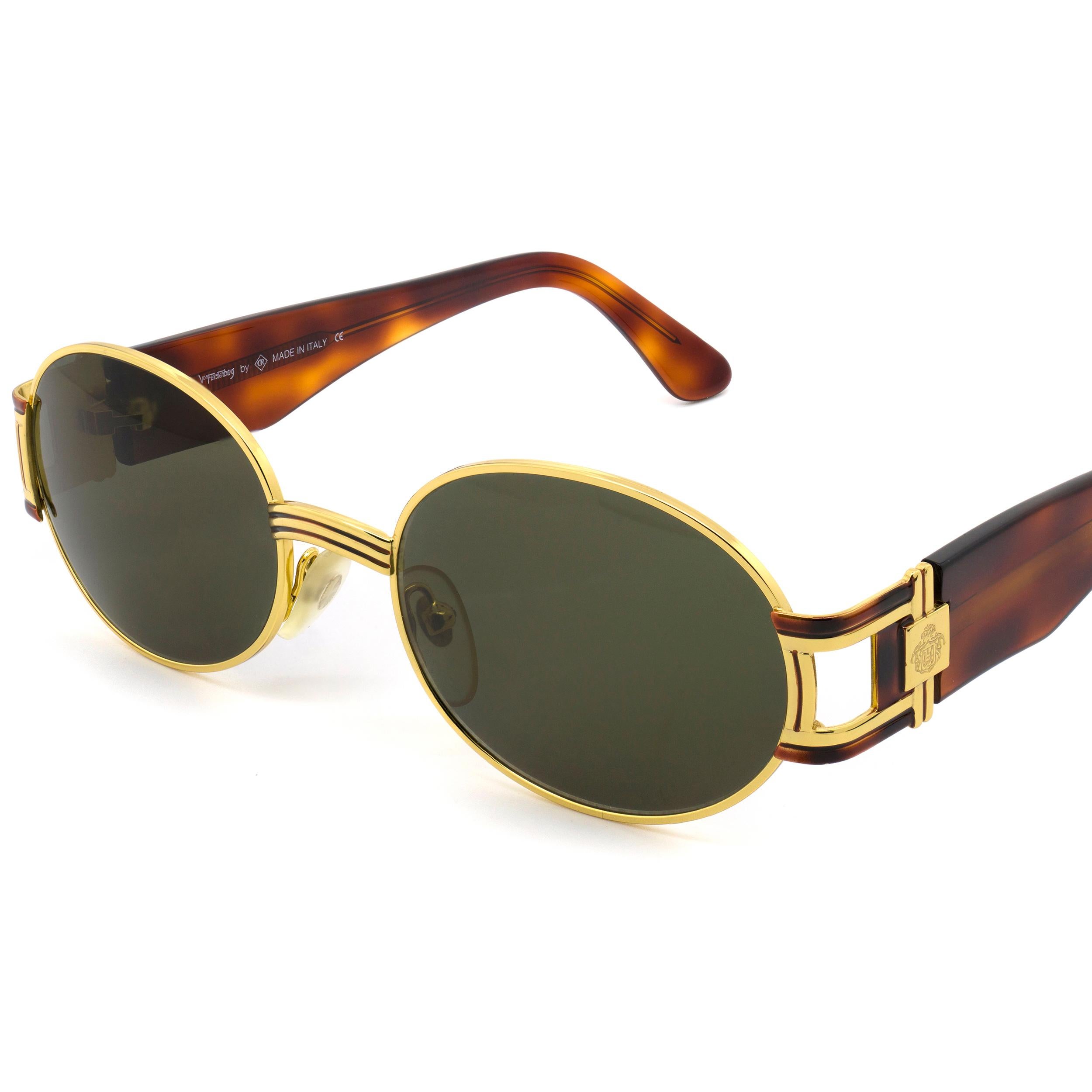 Prince Egon von Furstenberg round vintage sunglasses, Italy 80s In New Condition For Sale In Santa Clarita, CA