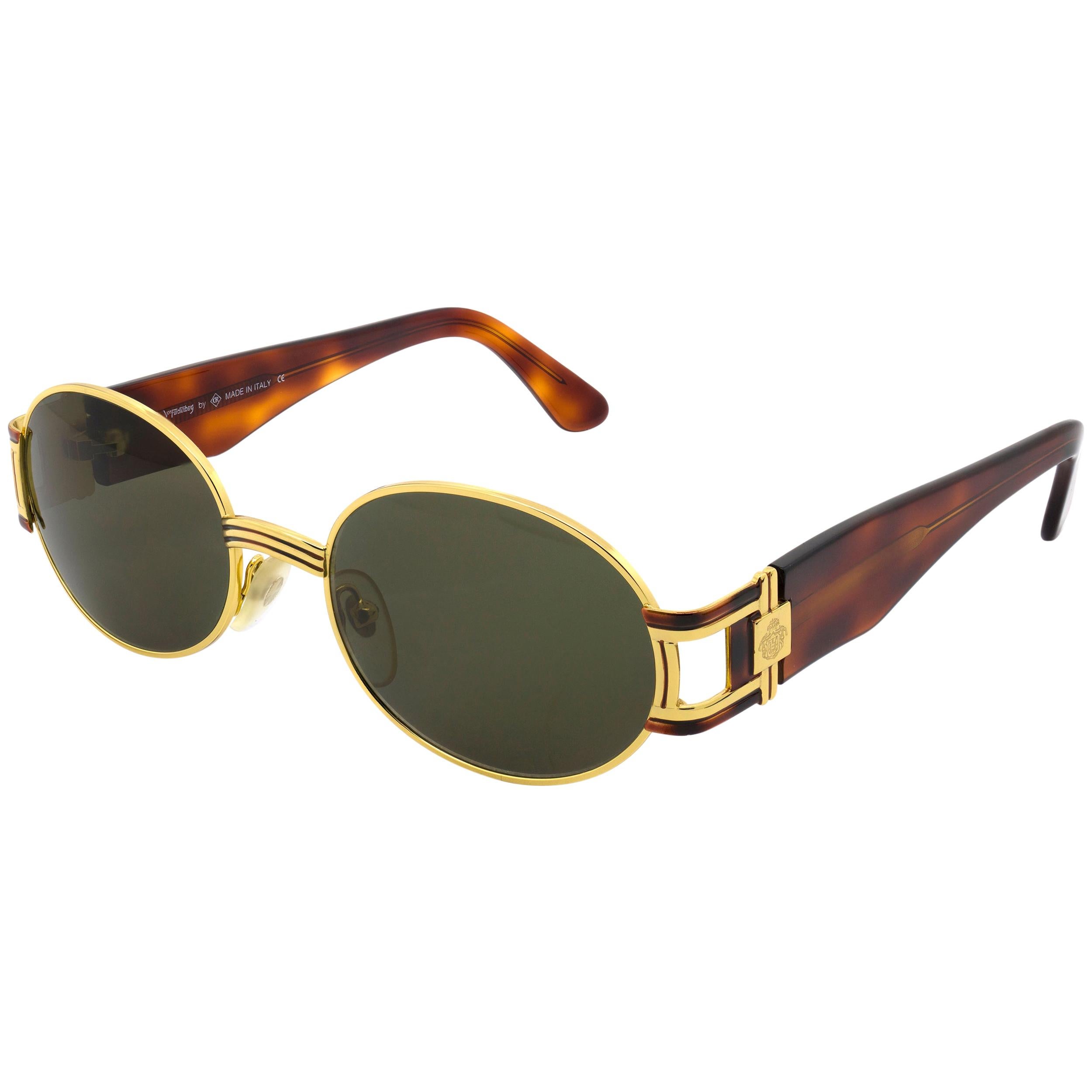 Prince Egon von Furstenberg round vintage sunglasses, Italy 80s For Sale