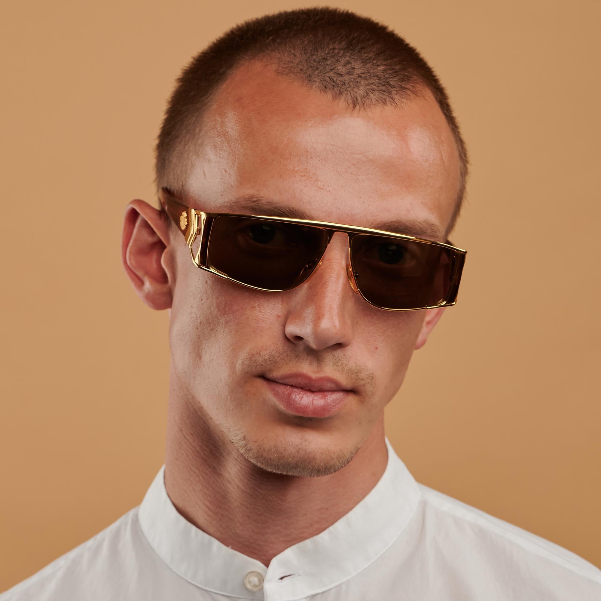 Brown Prince Egon von Furstenberg sunglasses, 1980s For Sale