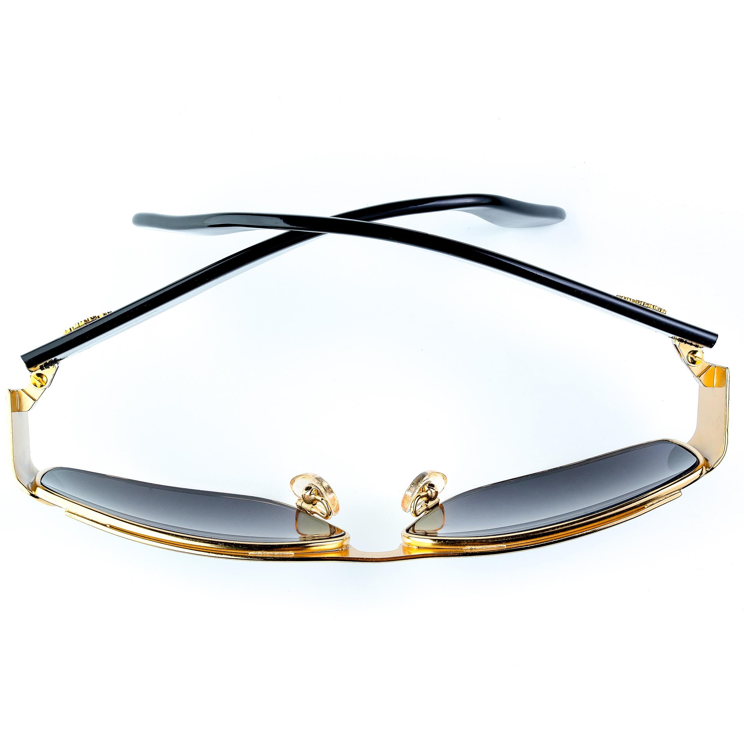 Noir Lunettes de soleil Prince Von Furstenberg, Italie, années 1980 en vente