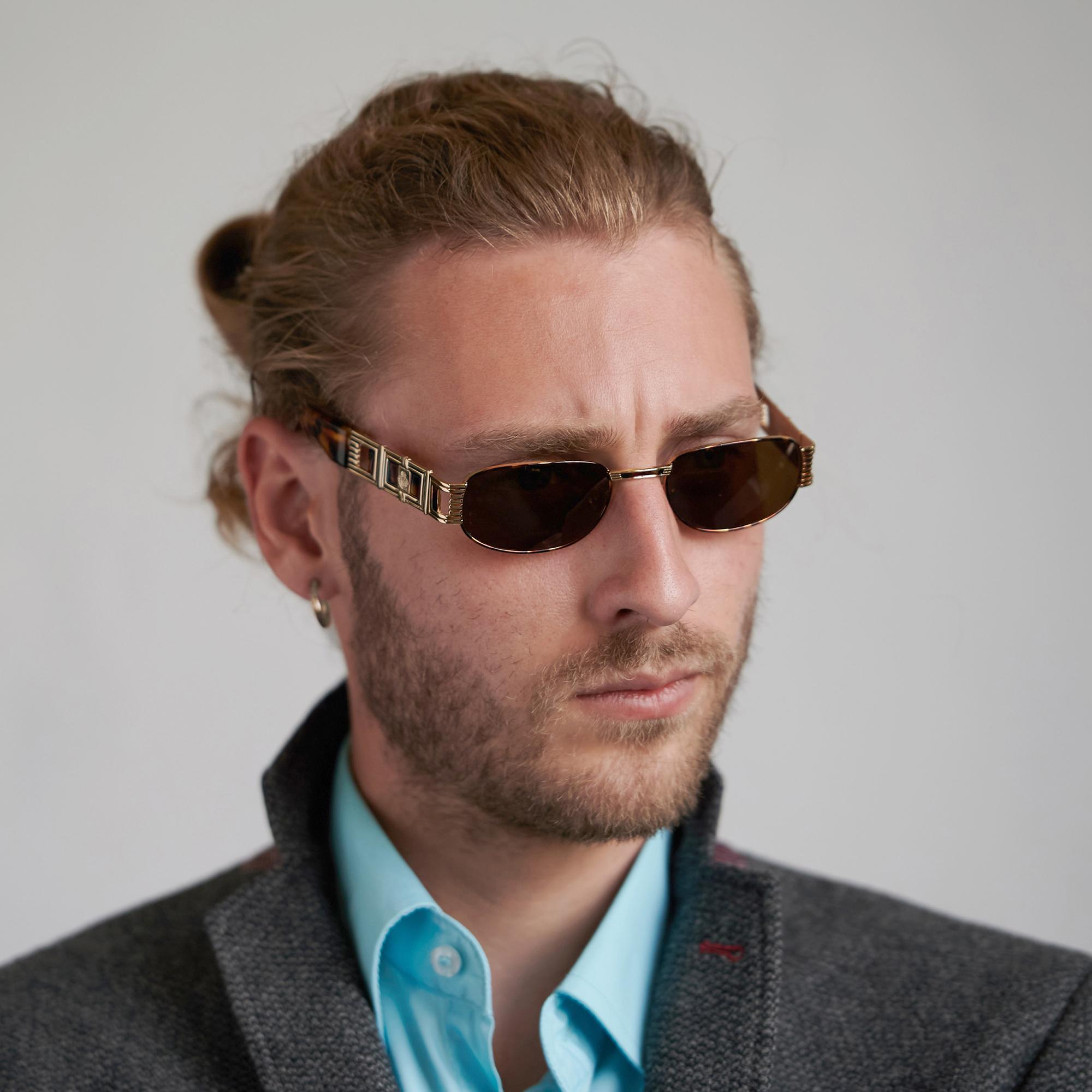 Prince Egon von Furstenberg vintage Sonnenbrille 80er Jahre (Braun) im Angebot