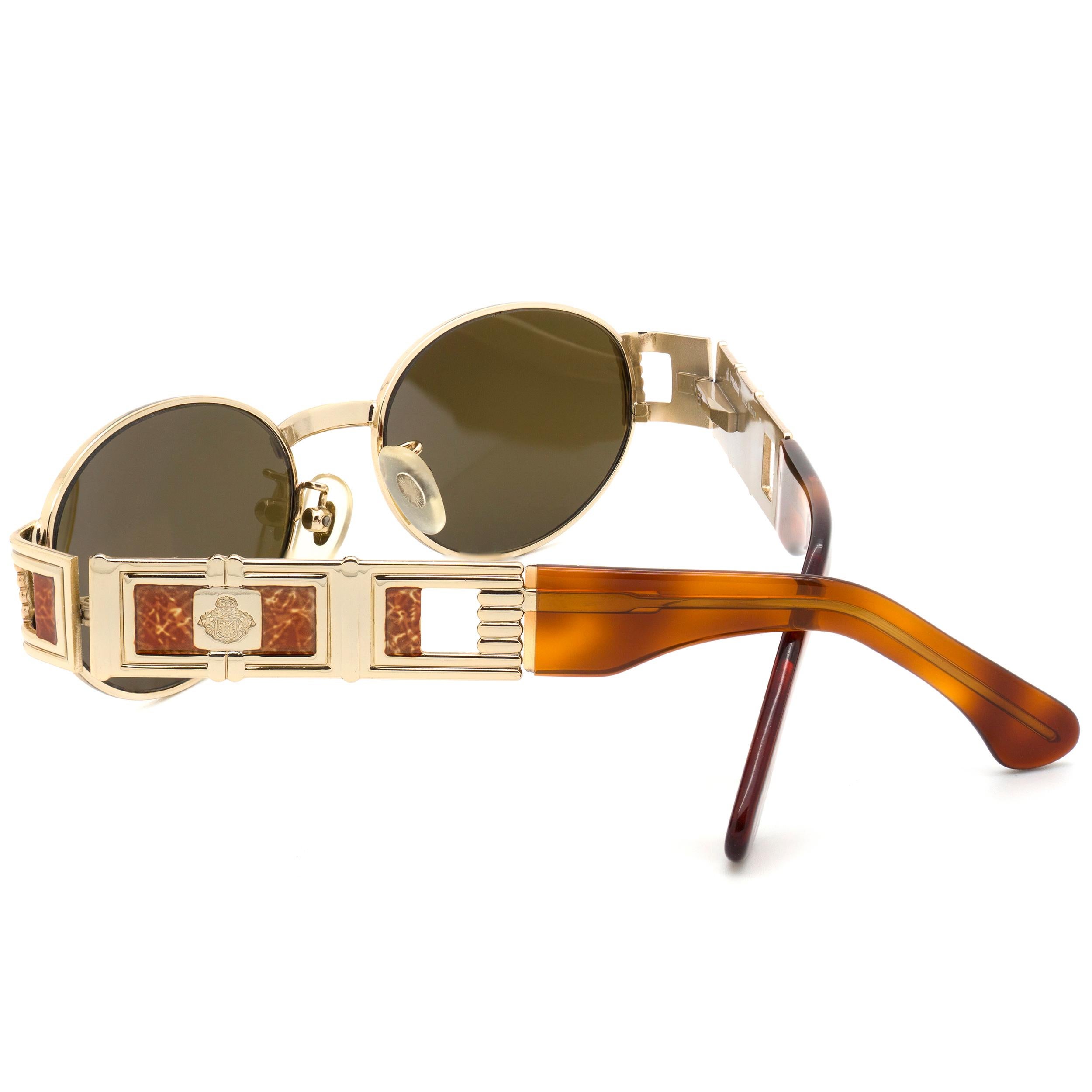 Marron Prince Von Furstenberg lunettes de soleil vintage 80s en vente