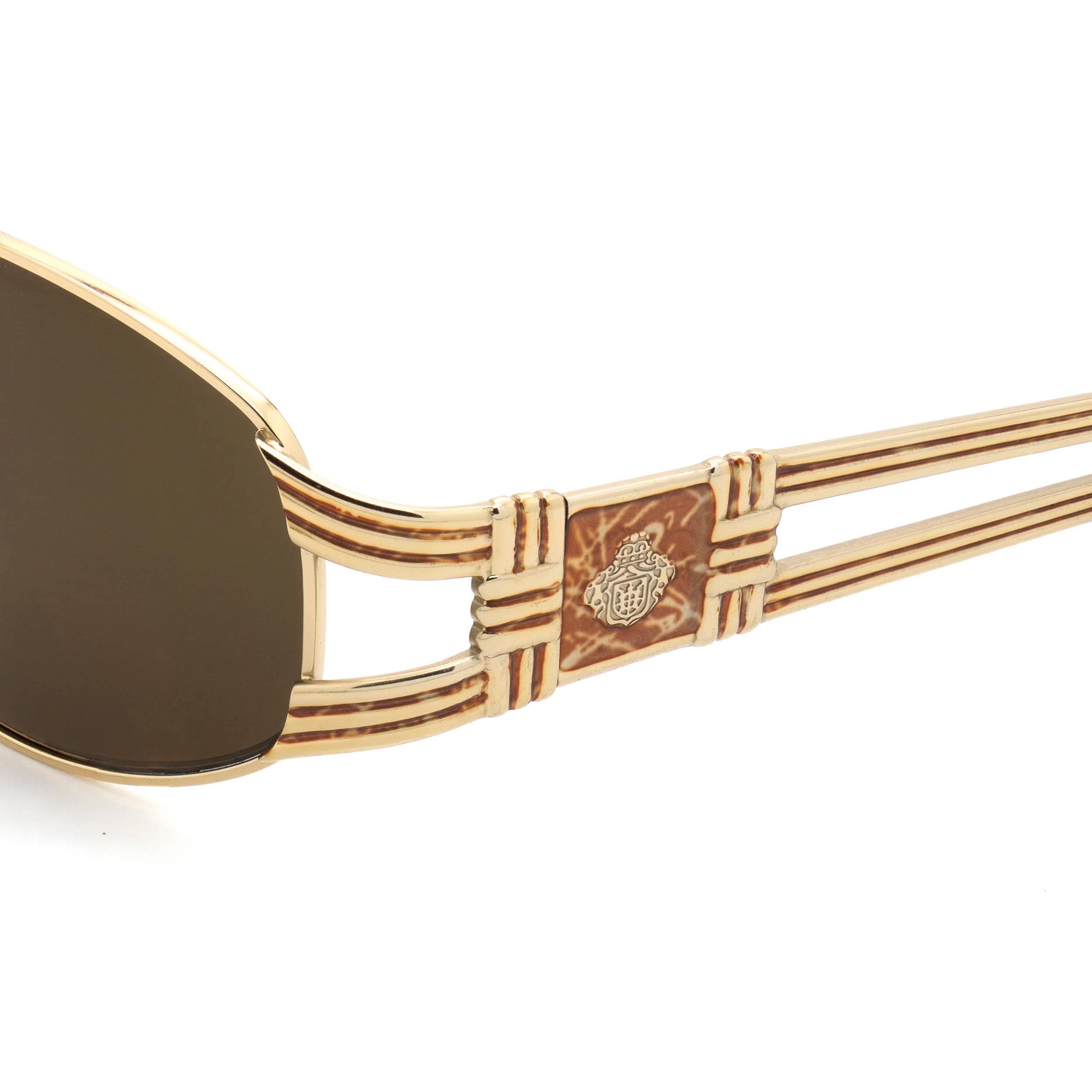 Brown Prince Egon von Furstenberg vintage sunglasses 80s For Sale