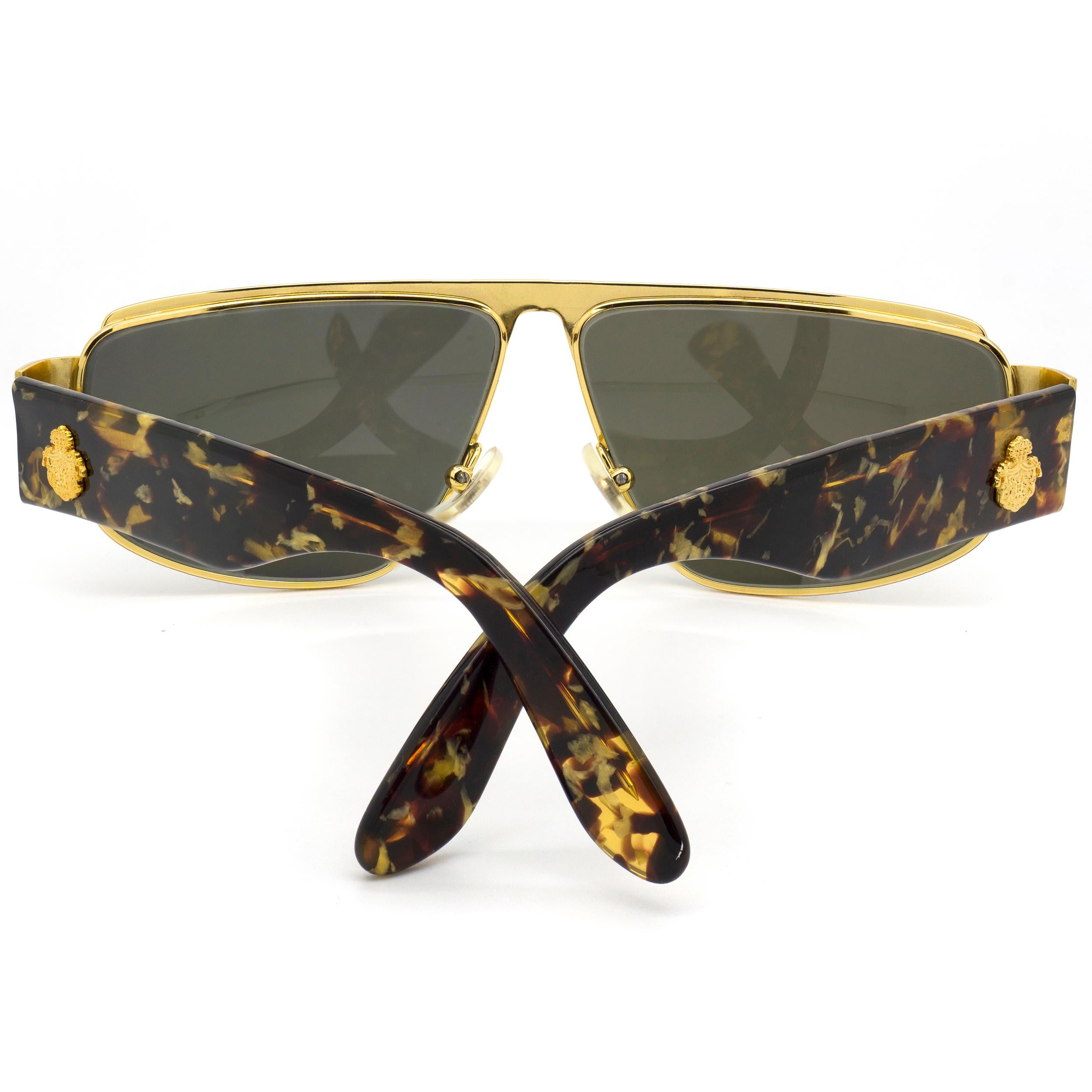 Noir Lunettes de soleil vintage Prince Egon von Furstenberg (années 1980) en vente