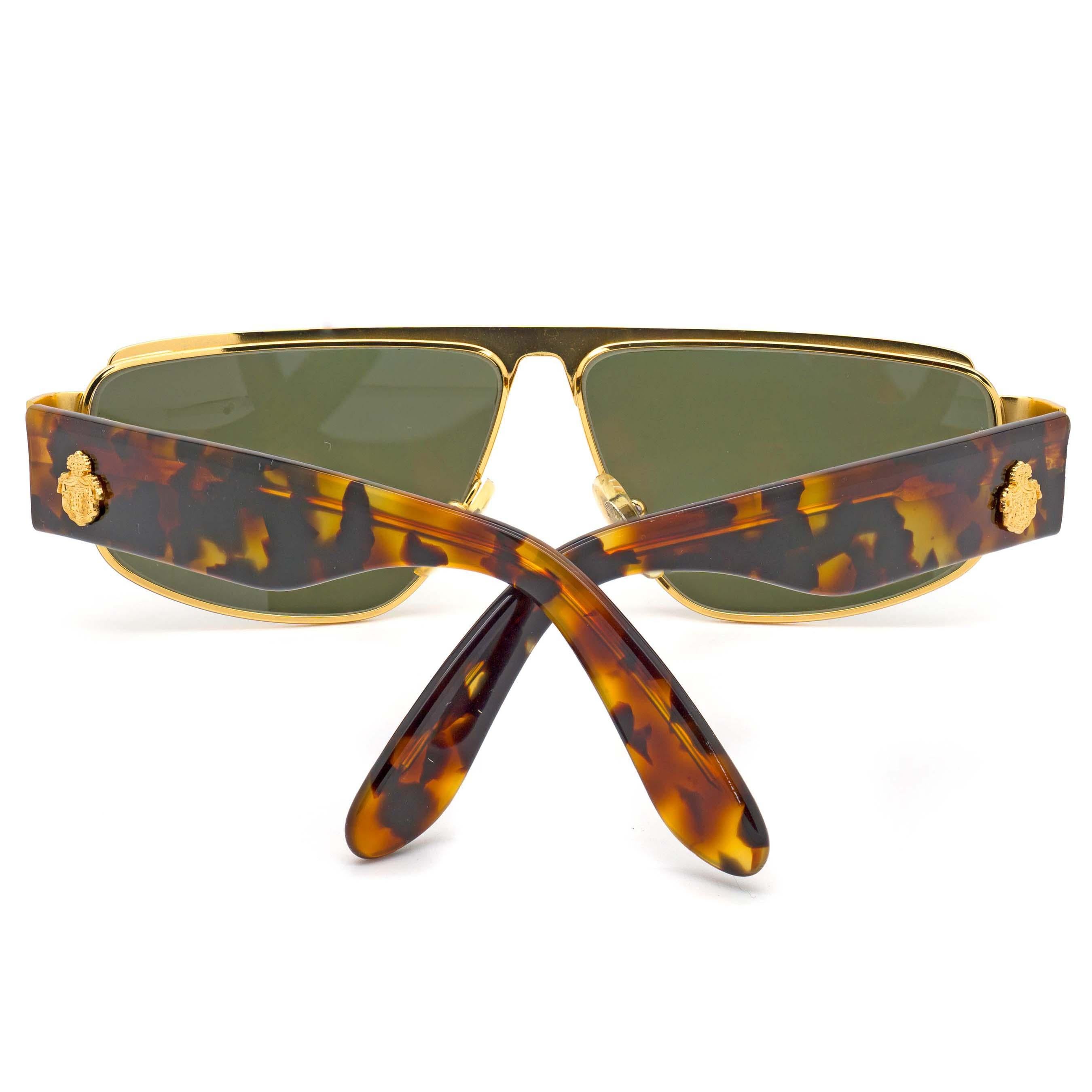 Brown Prince Egon von Furstenberg vintage sunglasses 80s For Sale