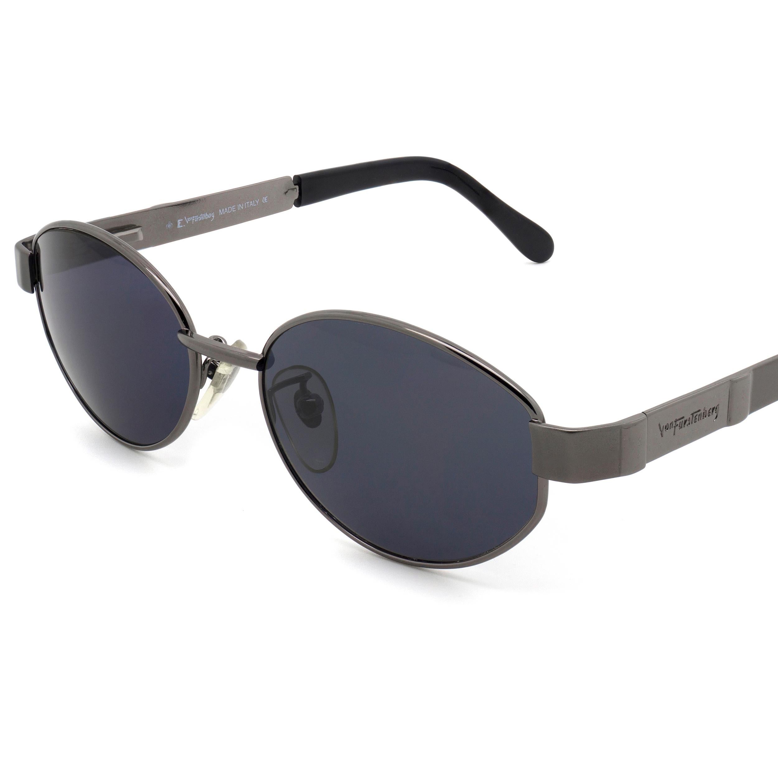 Gray Prince Egon von Furstenberg vintage sunglasses 80s For Sale