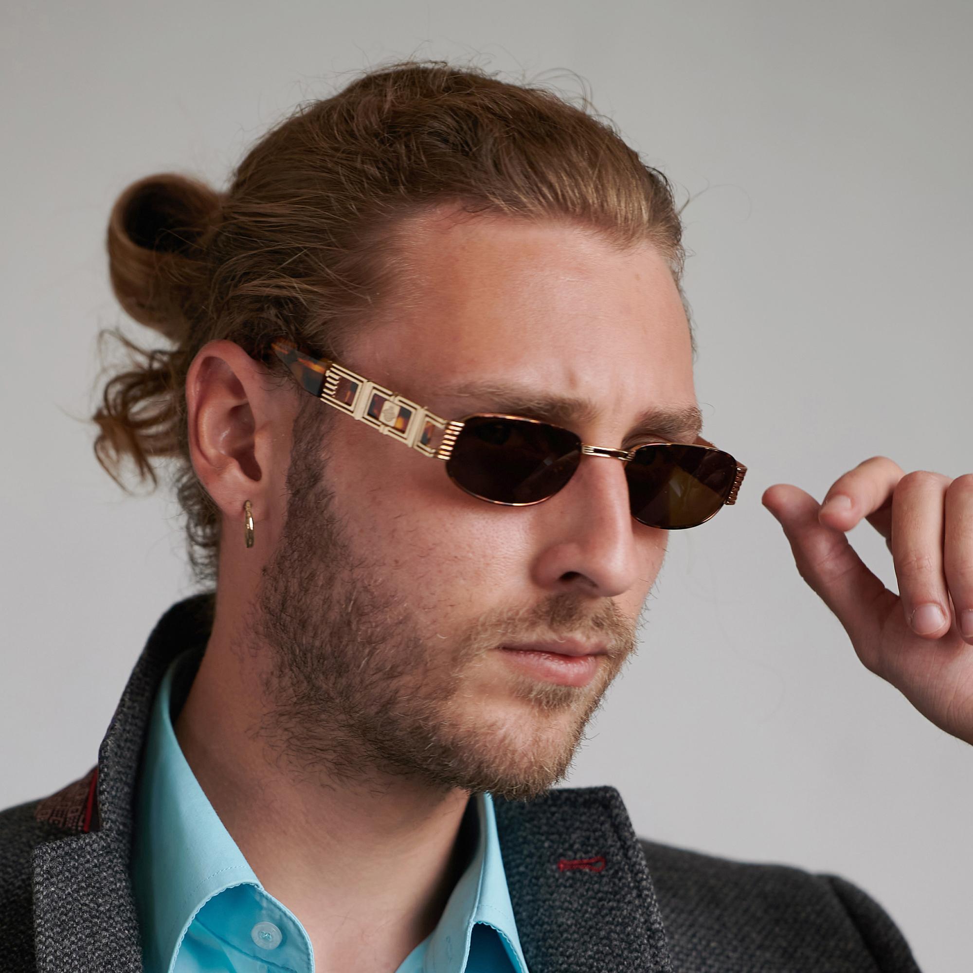 Brown Prince Egon von Furstenberg vintage sunglasses 80s