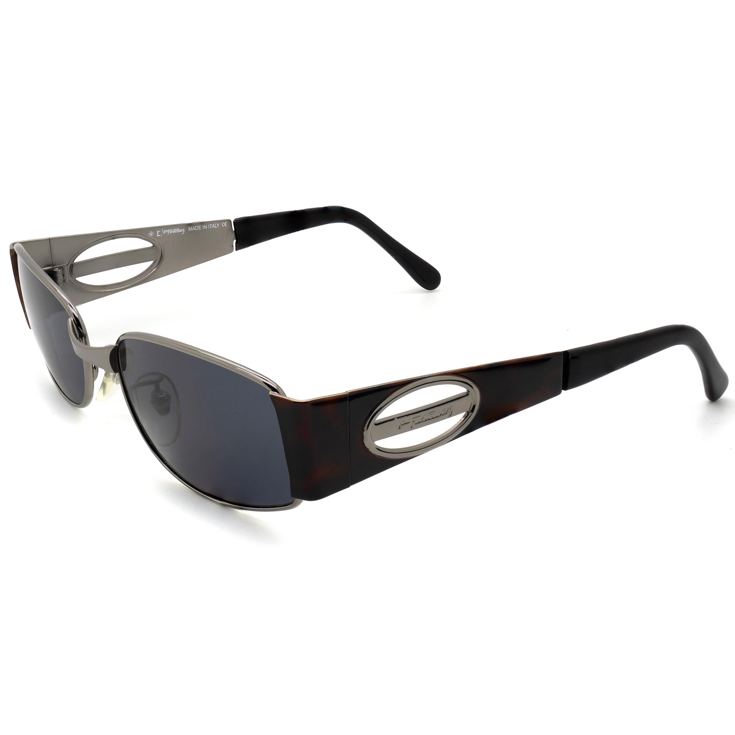 Black Prince Egon von Furstenberg vintage sunglasses, Italy 80s For Sale