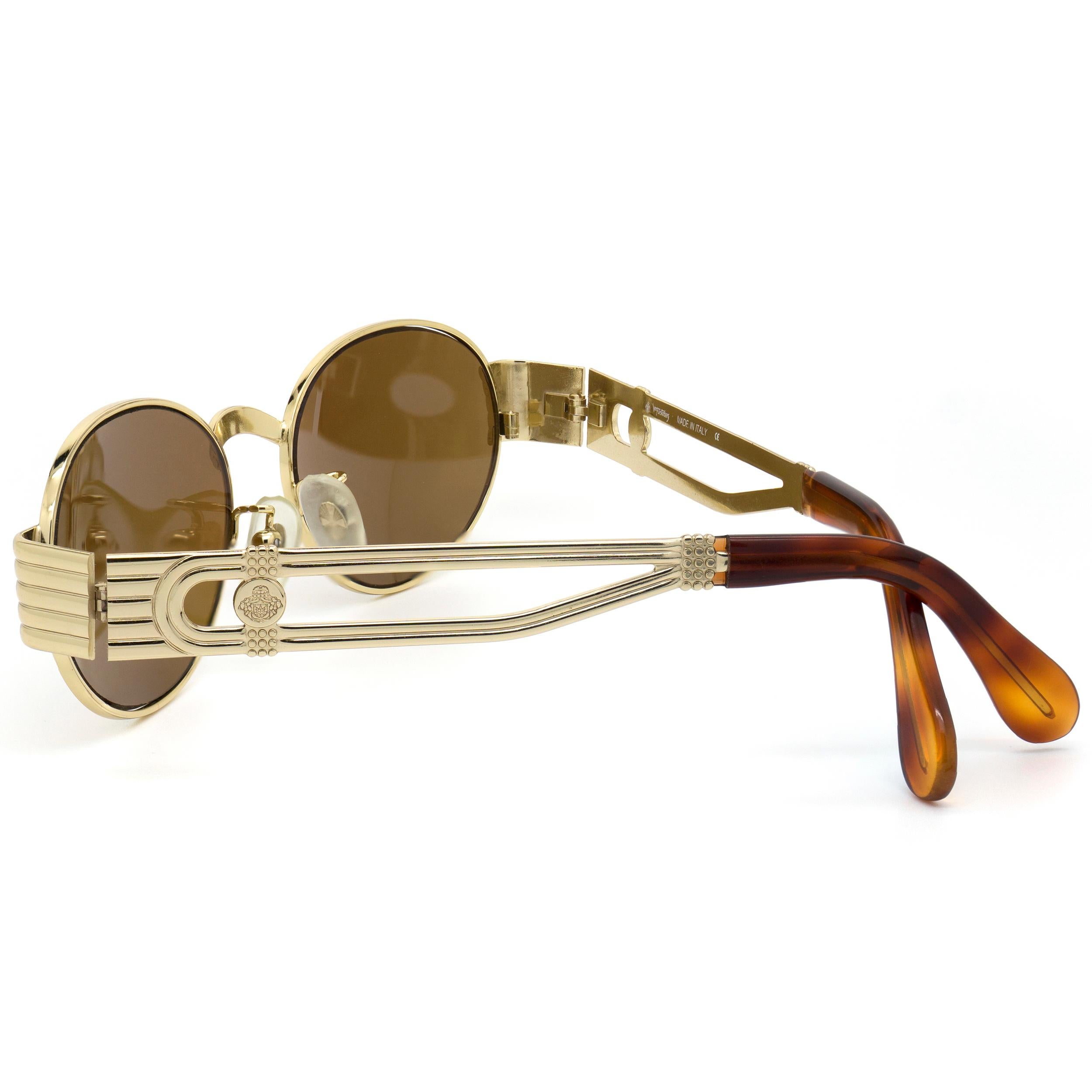 Prince Egon von Furstenberg vintage Sonnenbrille, Italien 80er Jahre (Braun) im Angebot