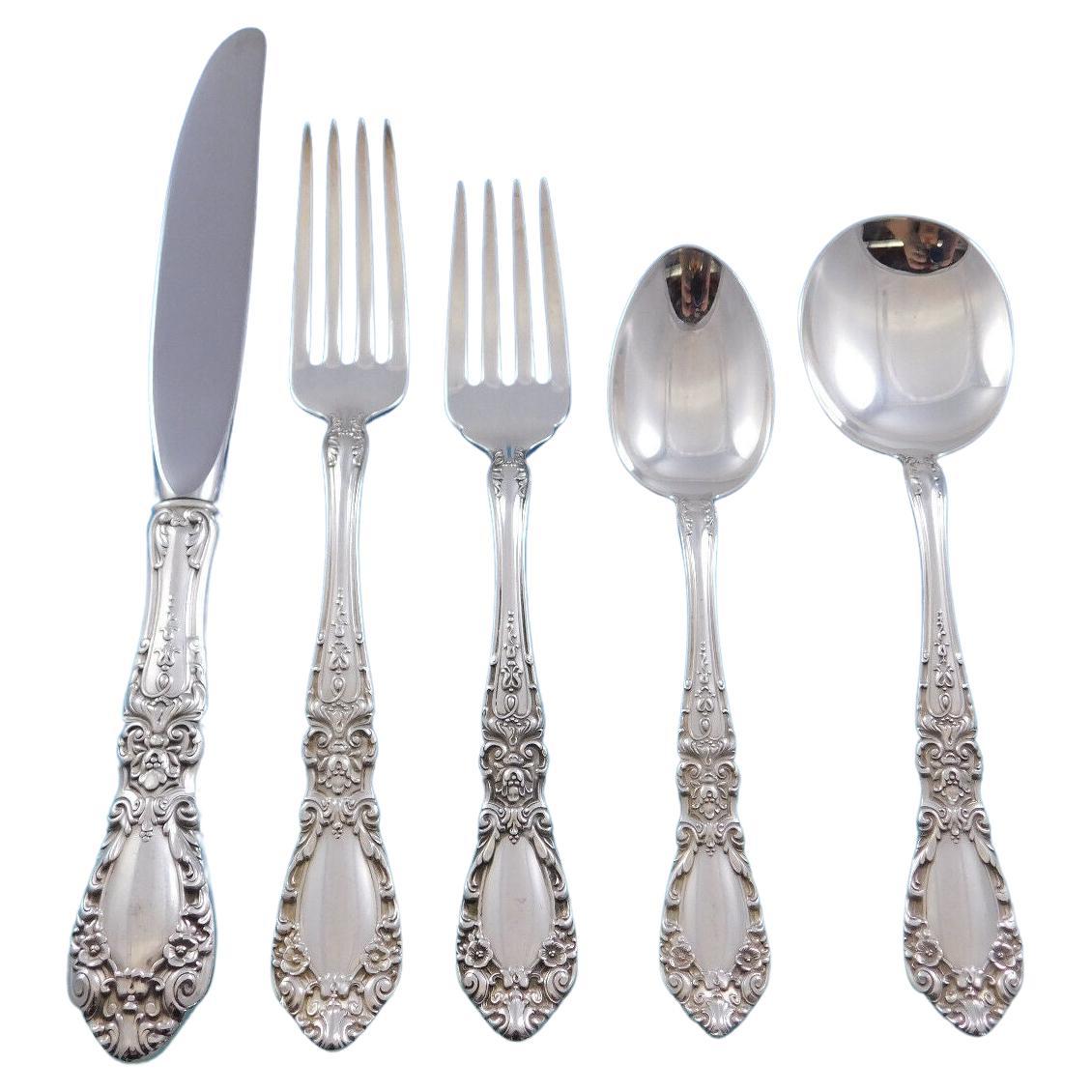 Prince Eugene by Alvin Sterling Silver Flatware Set for 12 Service 64 Pieces For Sale