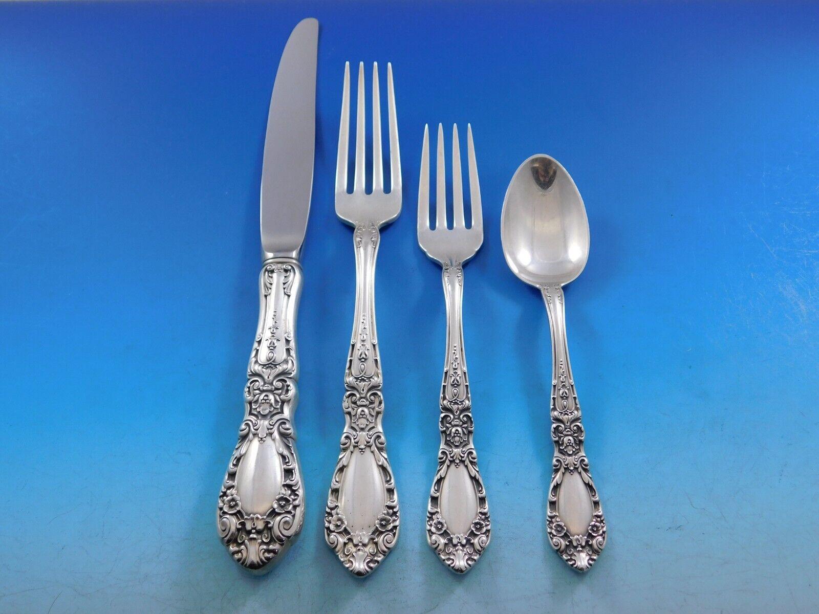 Prince Eugene by Alvin Sterling Silver Flatware Set for 12 Service 80 Pcs Dinner In Excellent Condition For Sale In Big Bend, WI