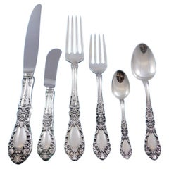 Juego de Cubiertos de Plata de Ley Príncipe Eugenio by Alvin para 12 Servicio de Cena de 80 Piezas