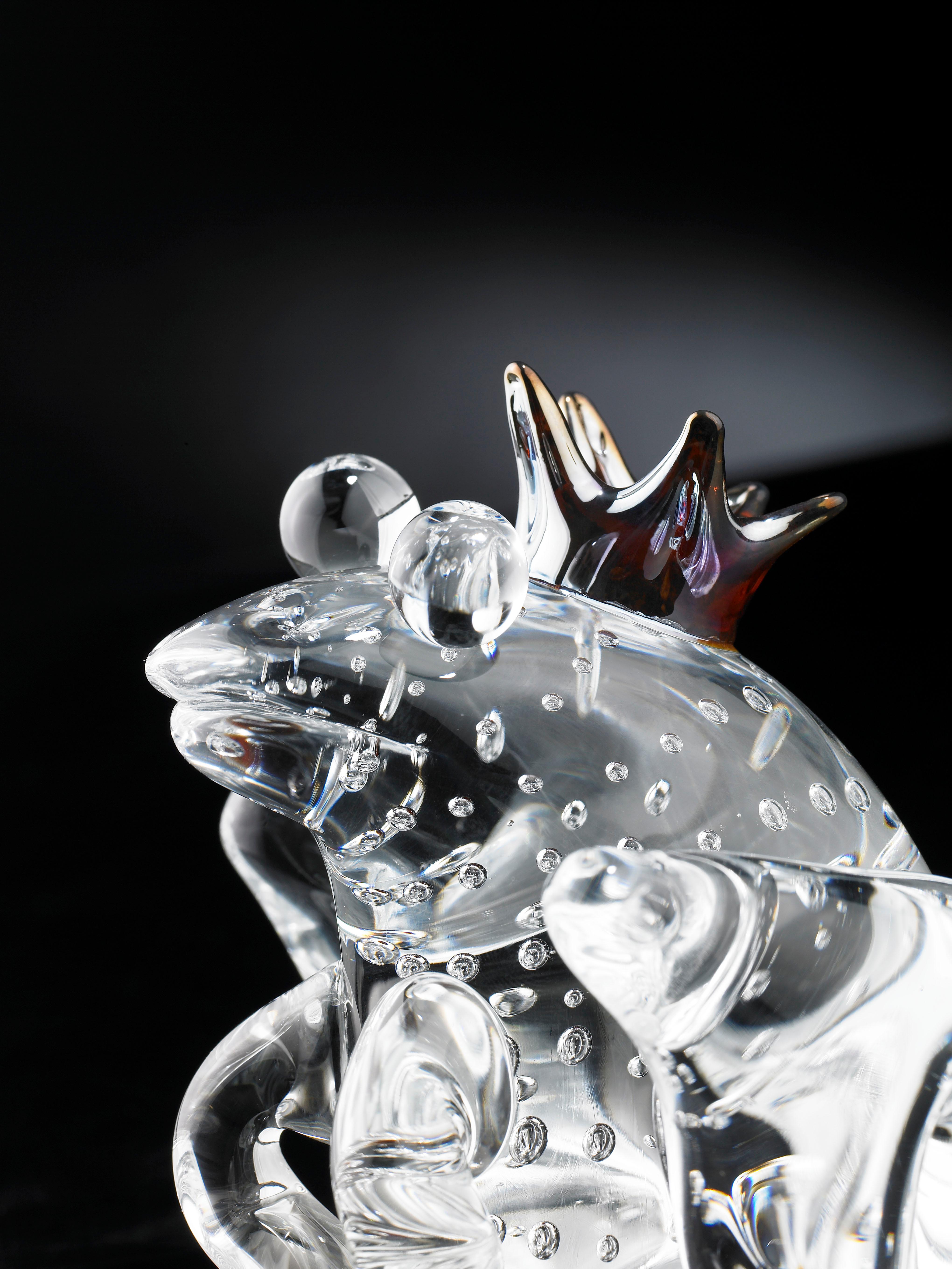 Modern Prince Frog Big Color Clear, in Glass, Italy For Sale