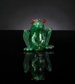 Prince Frog color Green, in Glass, Italy