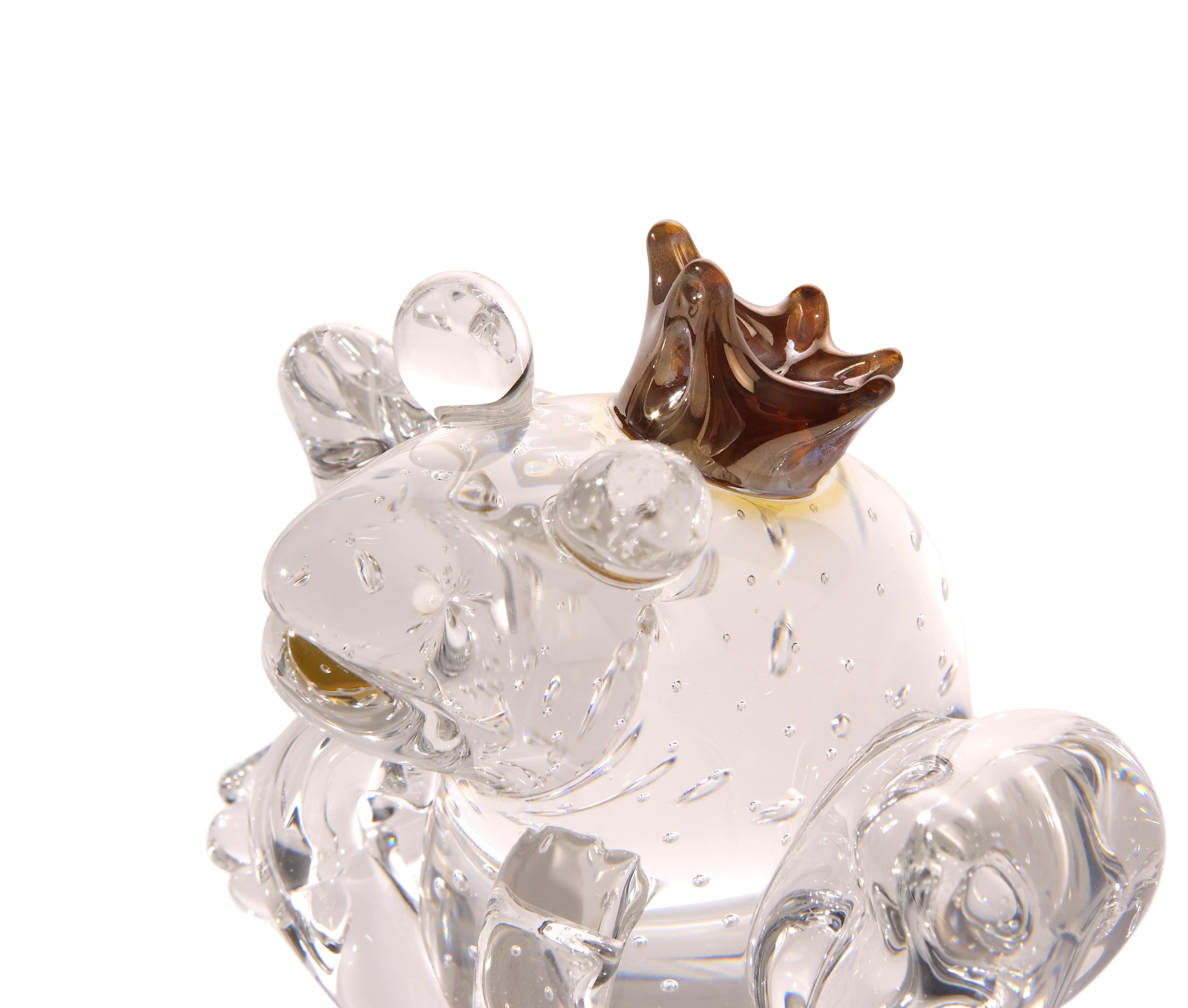 Modern Prince Frog Small color Clear, in Glass, Italy For Sale