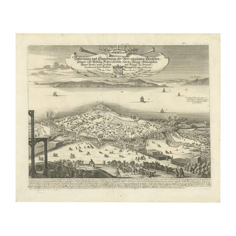 Prince Henry's Naval and Land Battle during the Seven Years' War Engraved, 1667