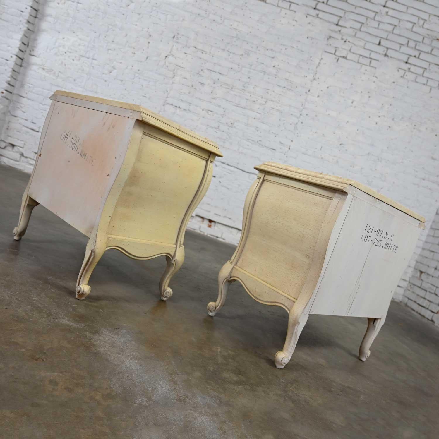 Prince Howard French Provincial Hollywood Regency Antique White Nightstands a Pr 2