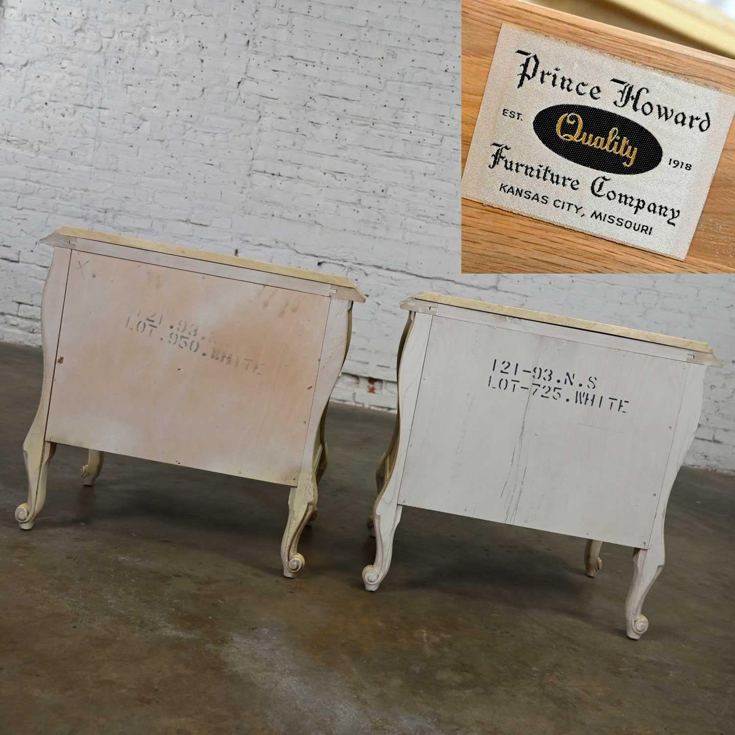 Prince Howard French Provincial Hollywood Regency Antique White Nightstands a Pr 4