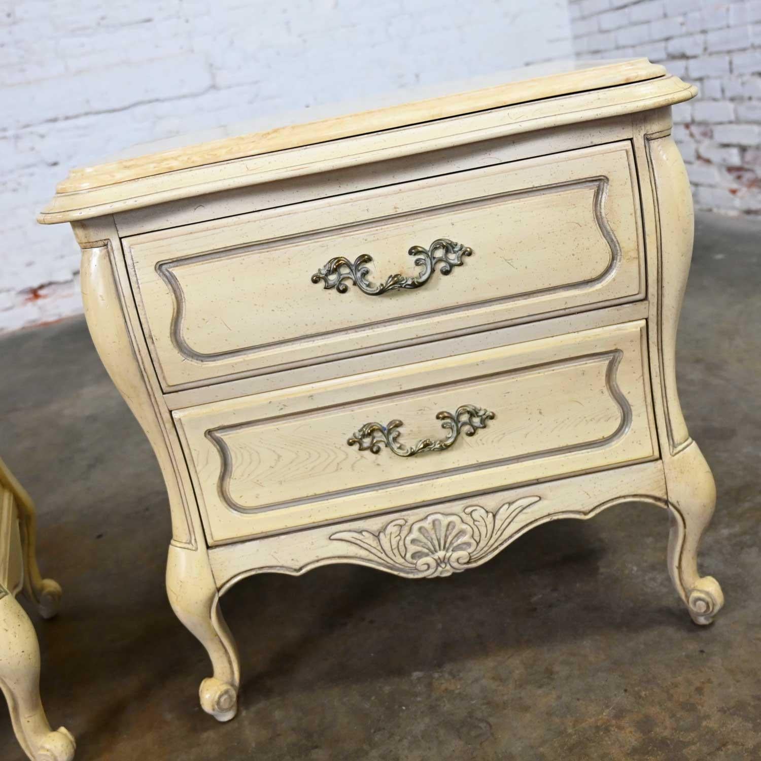 Prince Howard French Provincial Hollywood Regency Antique White Nightstands a Pr 5